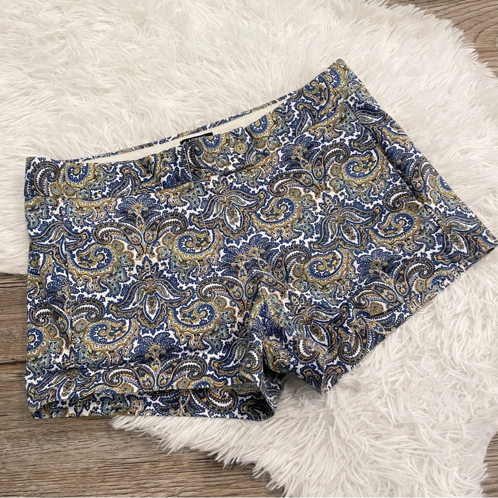 J Crew Shorts City Fit 4 Paisley Cotton Summer